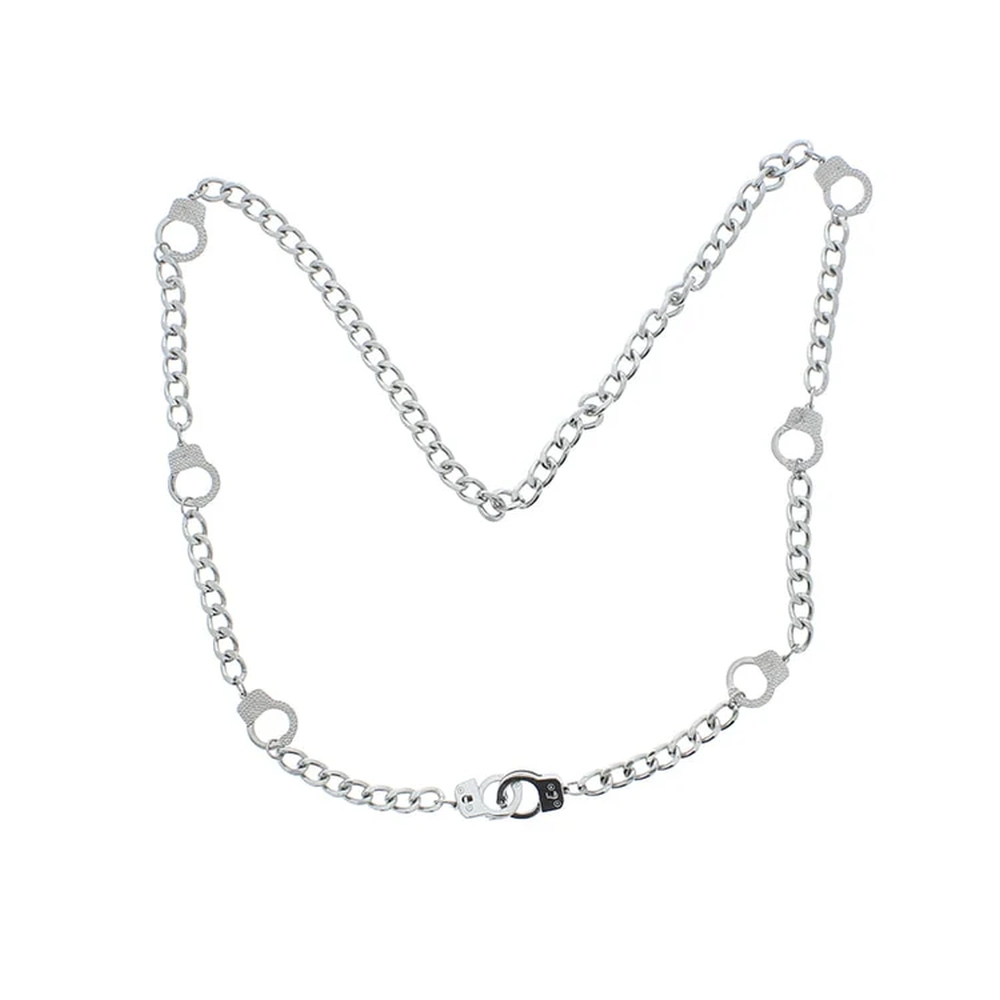 Zac's Alter Ego - Long Metal Handcuff Link Chain Collier - Couleur argent